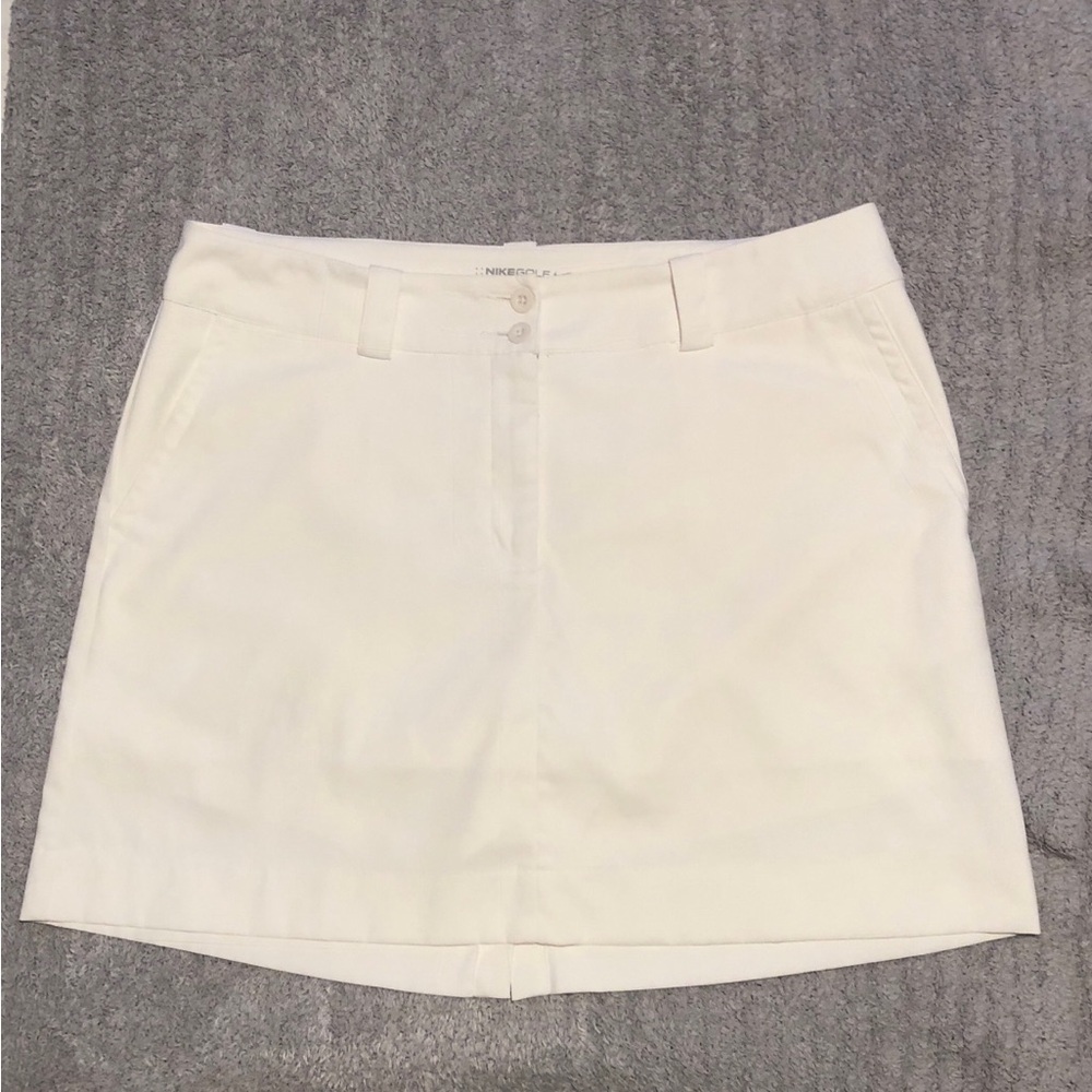 Nike Women's White Mini Skirt Dri Fit Nike Golf Skort Tennis prep casual size 10